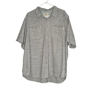 Woolrich Mens Short Sleeve Button‎ Down Shirt XXL Gray Plaid Casual Work Outdoor